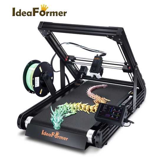 3D-Printer IdeaFormer IR3 V2 Infinite Z-Axis Steel Conveyor Belt 250×250×∞ mm With Extended Tray Klipper Firmware Auto Leveling