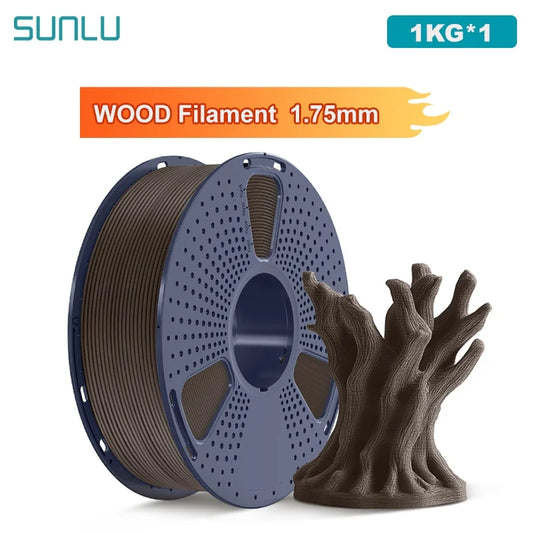 SUNLU 1KG Real Wood Fiber Wood PLA Filament 1.75MM 1kg Spool Neatly Wound PLA 3D Printer Filament Fit Most FDM 3D Printers
