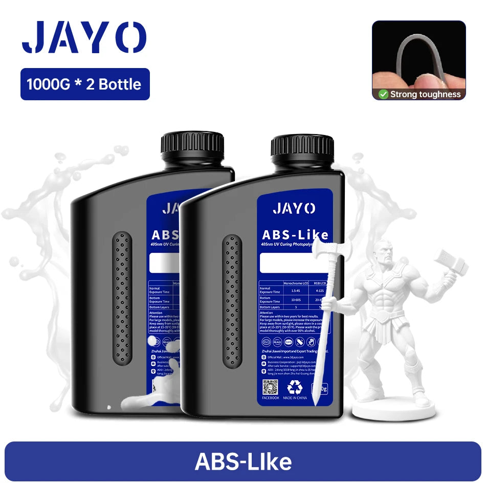 JAYO Standard/Toughness/Plant-based/Like-ABS Resin 2KG 3D Photopolymer UV Curing Resin High Precision 3D Printing Material