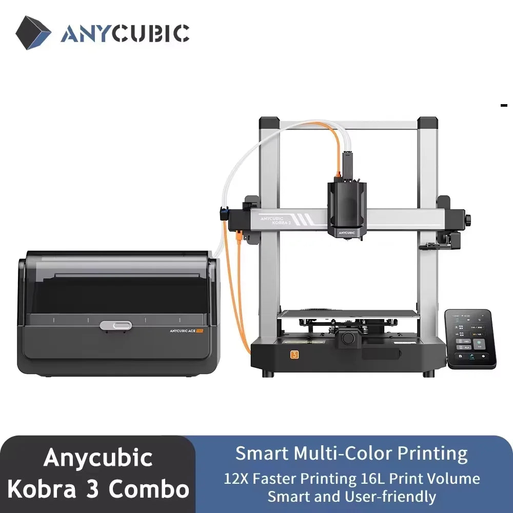 3D-Printer ANYCUBIC Kobra 3 Combo AE Version Multi-Color FDM Max 600 mm/s Printing Speed Build Size 250x250x260 mm