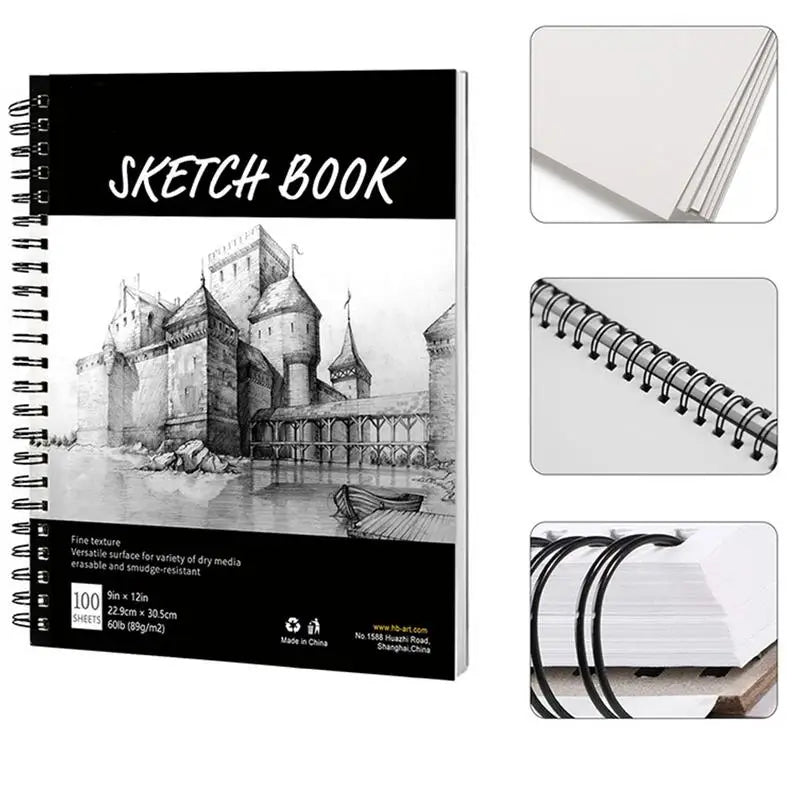 Drawing Book 9x12inch Sketching Beginners-Friendly Notebook Children's Arts Supplies Drawing Books For Writing Sketching Drawing