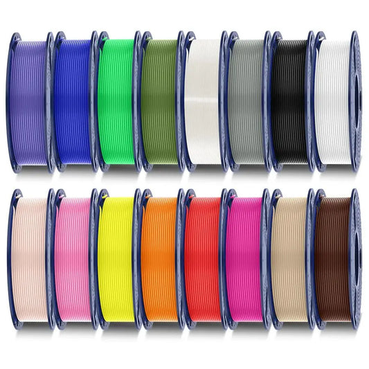 16 Color PETG Filament Bundle Multicolor, PETG 3D Printer Filament 1.75mm, Individually Vacuum Packed, 0.25kg per Spool, 4kg in