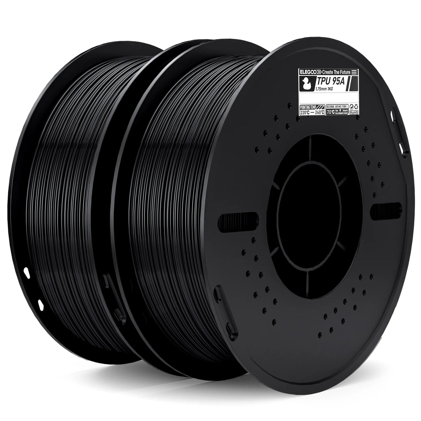 ELEGOO TPU 3D Printer Filament 1.75mm 1kg,95A Shore Hardness Flexible TPU Filament with High Resilience and Elasticity