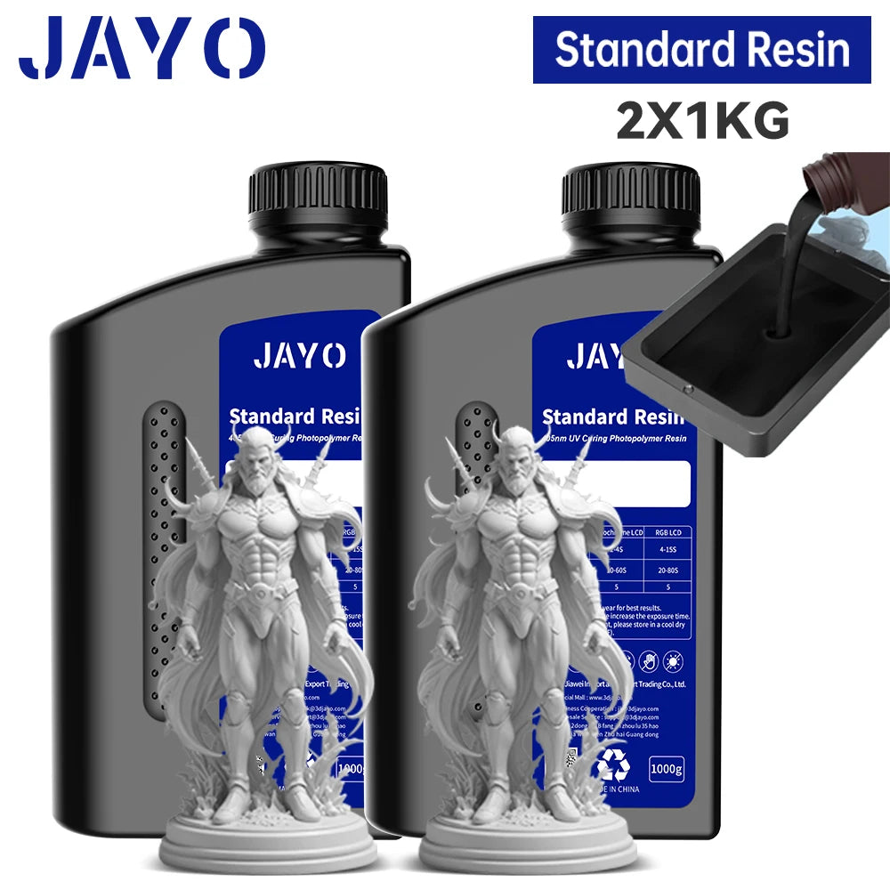 JAYO Standard /ABS-Like/ Water Wash 3D Printer UV Resin 405nm 2 Bottles For LCD 3D Printer Material For Printing Easy to Print