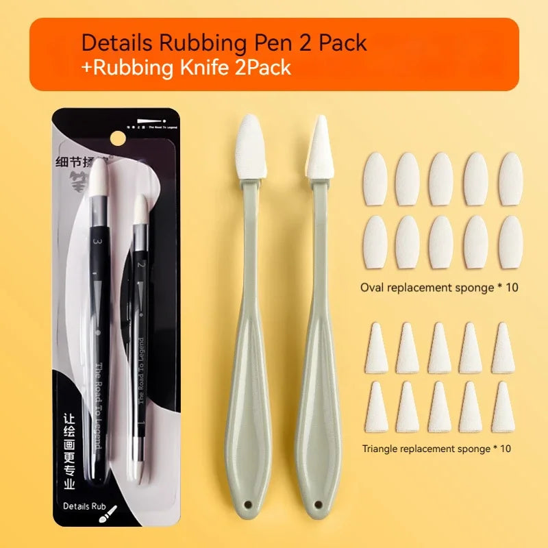 Sketch Pen Brush Artist Blending Pen Washable Rubbing Sponge Wipe Clean Tool Set Reusable Drawing Processing Rendering Eraser
