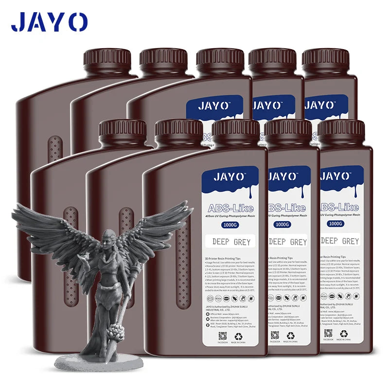 JAYO 3D Resin Water Washab/ABS-Like/Plant Based/Standard 10KG UV Photopolymer Resin Liquid 405nm For LCD 3D Printer Materials