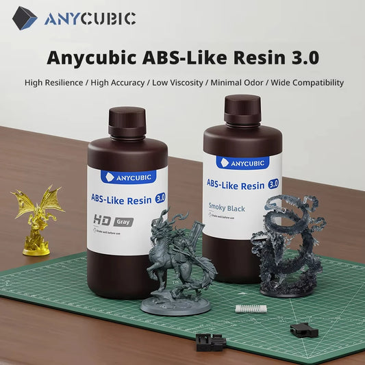 ANYCUBIC ABS-Like Resin 3.0 For LCD 3D Printer Highly Resilient Higher Accuracy with Lower Shrinkage Rate Minimal Odor Mono 4