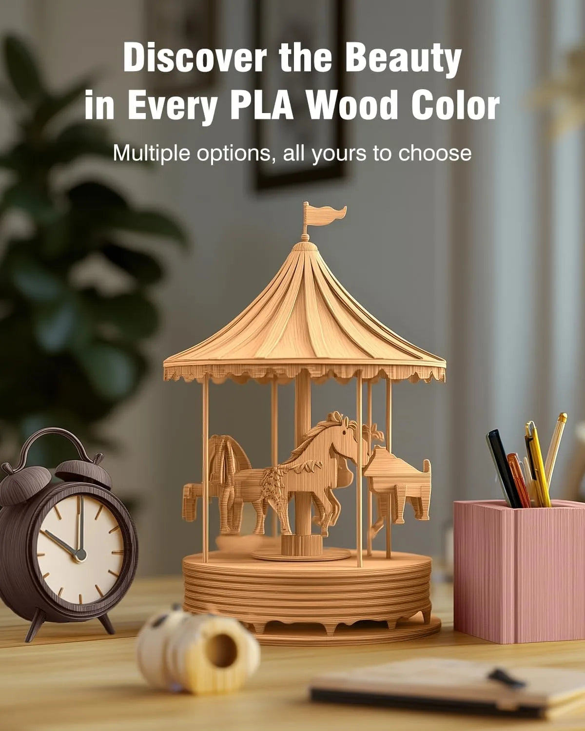 SUNLU 1KG Real Wood Fiber Wood PLA Filament 1.75MM 1kg Spool Neatly Wound PLA 3D Printer Filament Fit Most FDM 3D Printers