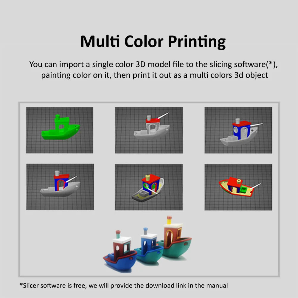 ZONESTAR New Upgrade 4 Extruder 4-IN-1-OUT Mix Color Large Size High Precision Silent Fast Installation FDM 3D Printer DIY Kit