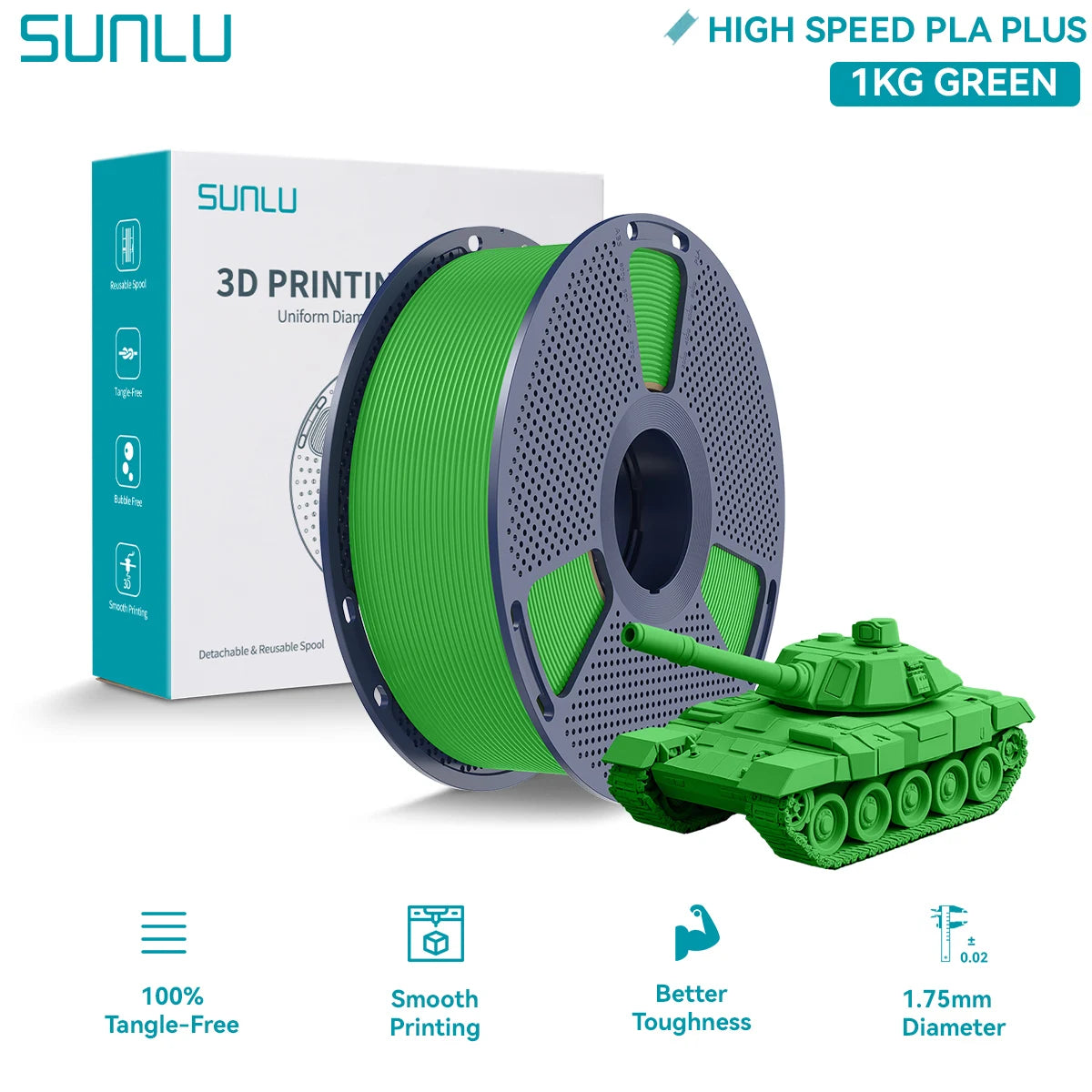 SUNLU High Speed PLA/PLA PLUS/Matte Petg 3D Printer Filament 1.75mm Neatly Wound Multicolor 3D Printing Filaments Fast Print