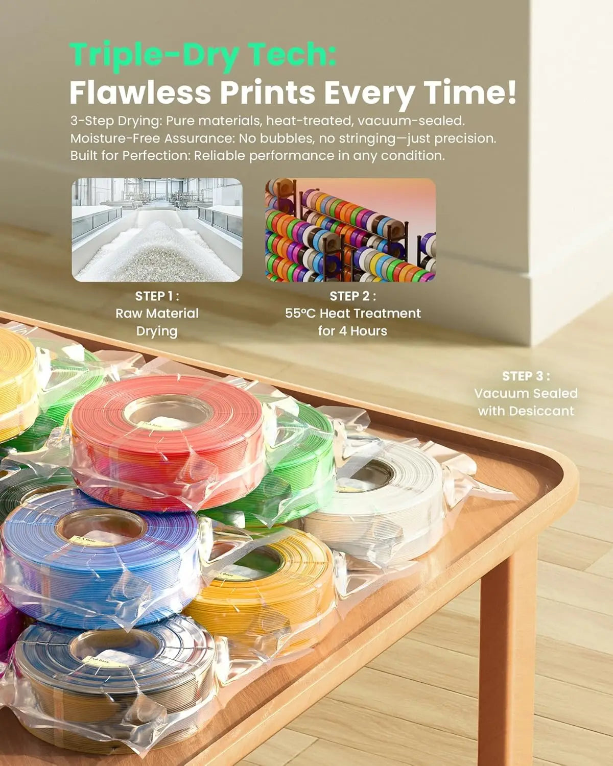 PLA Filament 1.75mm Refill - 8 Color Sampler, 250g Each, for Reusable Spools and Smooth Printing