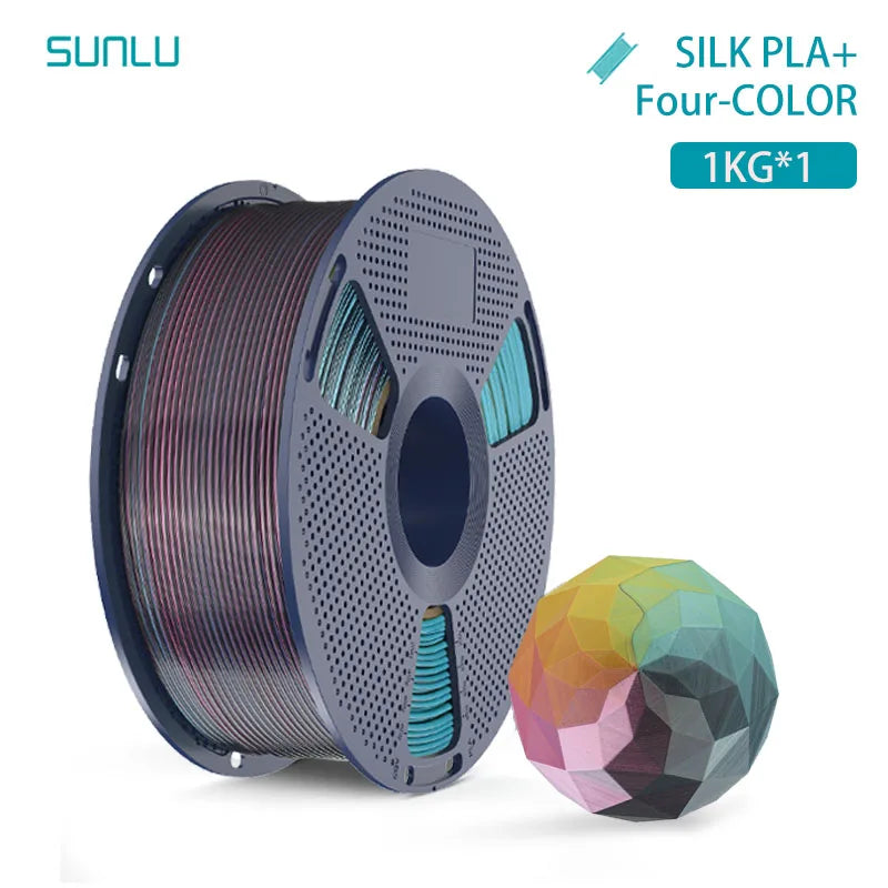 SUNLU 1KG SILK /Dual / Triple /Four Color 3D Printer Filament 1.75mm 1000g Spool (2.2lbs) Neatly Filament Fit Most FDM Printer