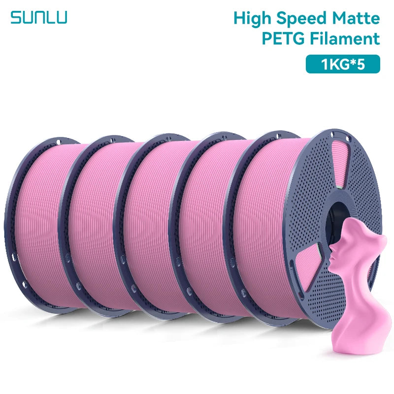 SUNLU 5KG Matte PETG High Speed 3D Printer Filament 1.75mm High Strength Fast Smooth Printing PETG Filament for FDM 3D Printer