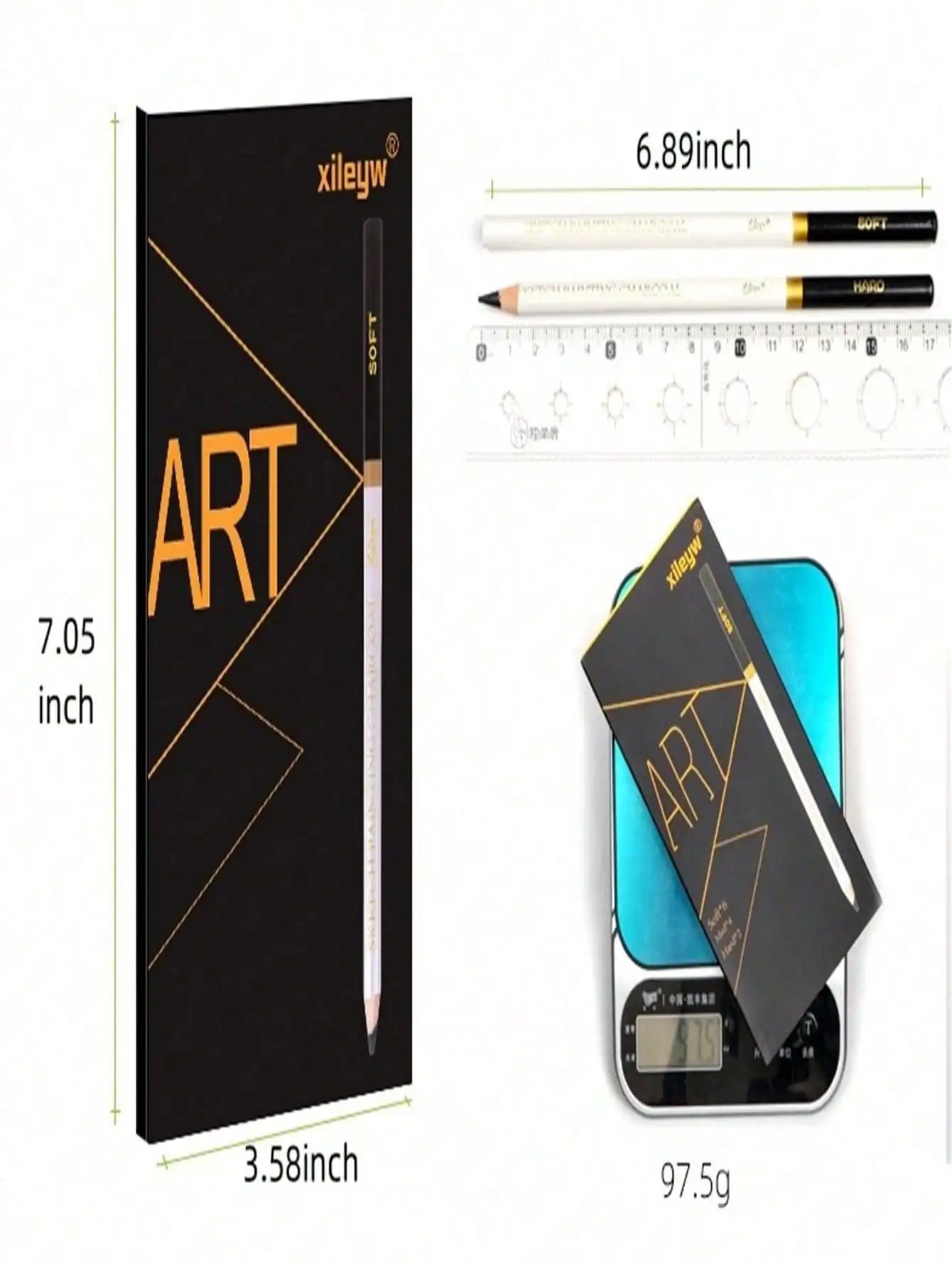 Sketch Charcoal Pencil Set, Drawing Pencils With Soft/Hard Black Charcoal, Exclusive Sketch Art Supplies
