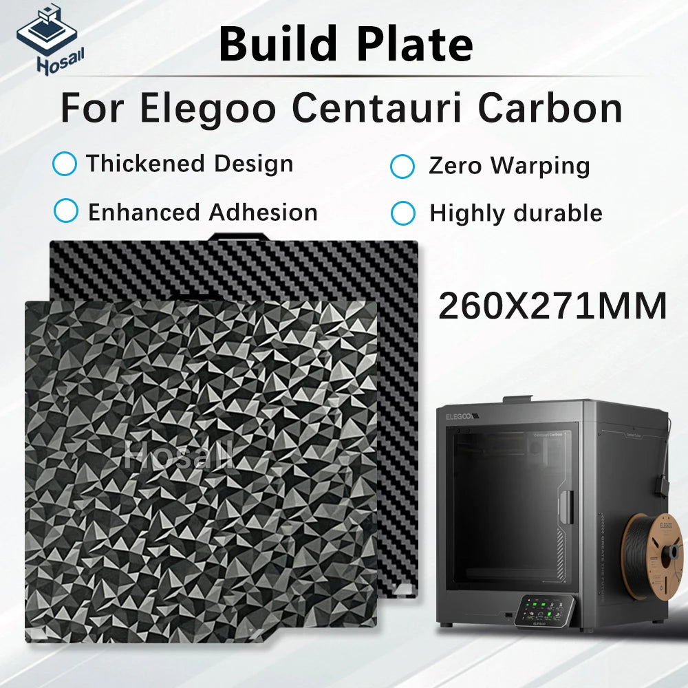 260x271 Build Plate for Elegoo Centauri Carbon Plate Smooth PEF Sheet PEO PET for Centauri Carbon 3D Printer Heatbed Build Plate