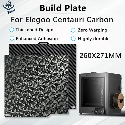 260x271 Build Plate for Elegoo Centauri Carbon Plate Smooth PEF Sheet PEO PET for Centauri Carbon 3D Printer Heatbed Build Plate