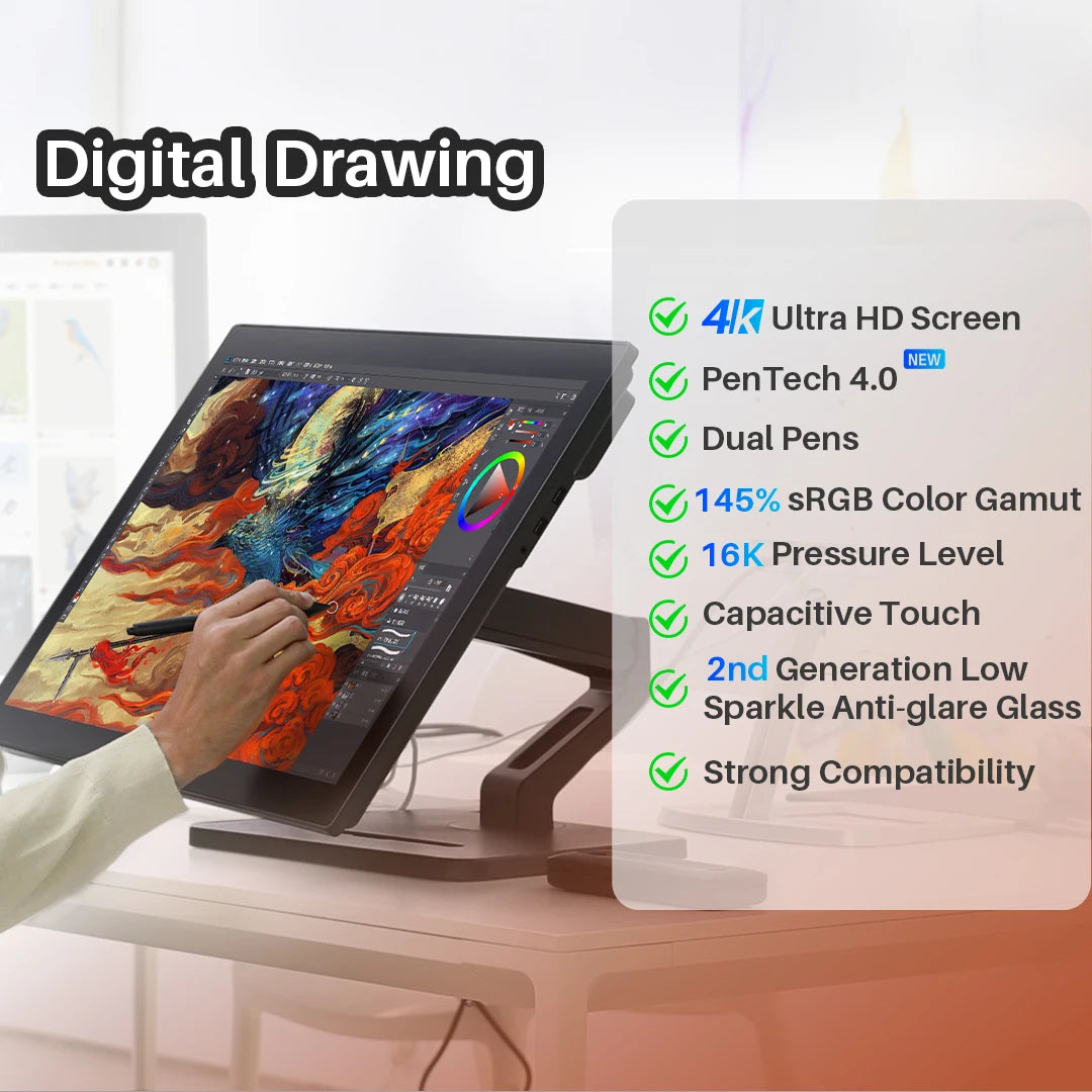 Huion 27 Inch 4K Professional Design Digital Pen Graphic Tablet with Screen Tablet Graphic Drawing Kamvas Pro 27