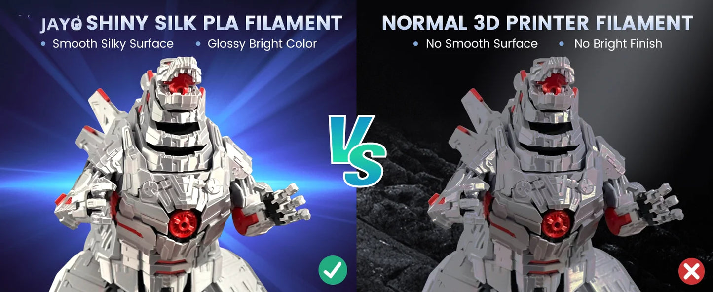 JAYO 3D Silk Pla Plus/ Dual/Triple Colors SILK 3D Printer Filament 1.75mm SILK Rabinbow 1.1kg/roll 3D Printing Materials