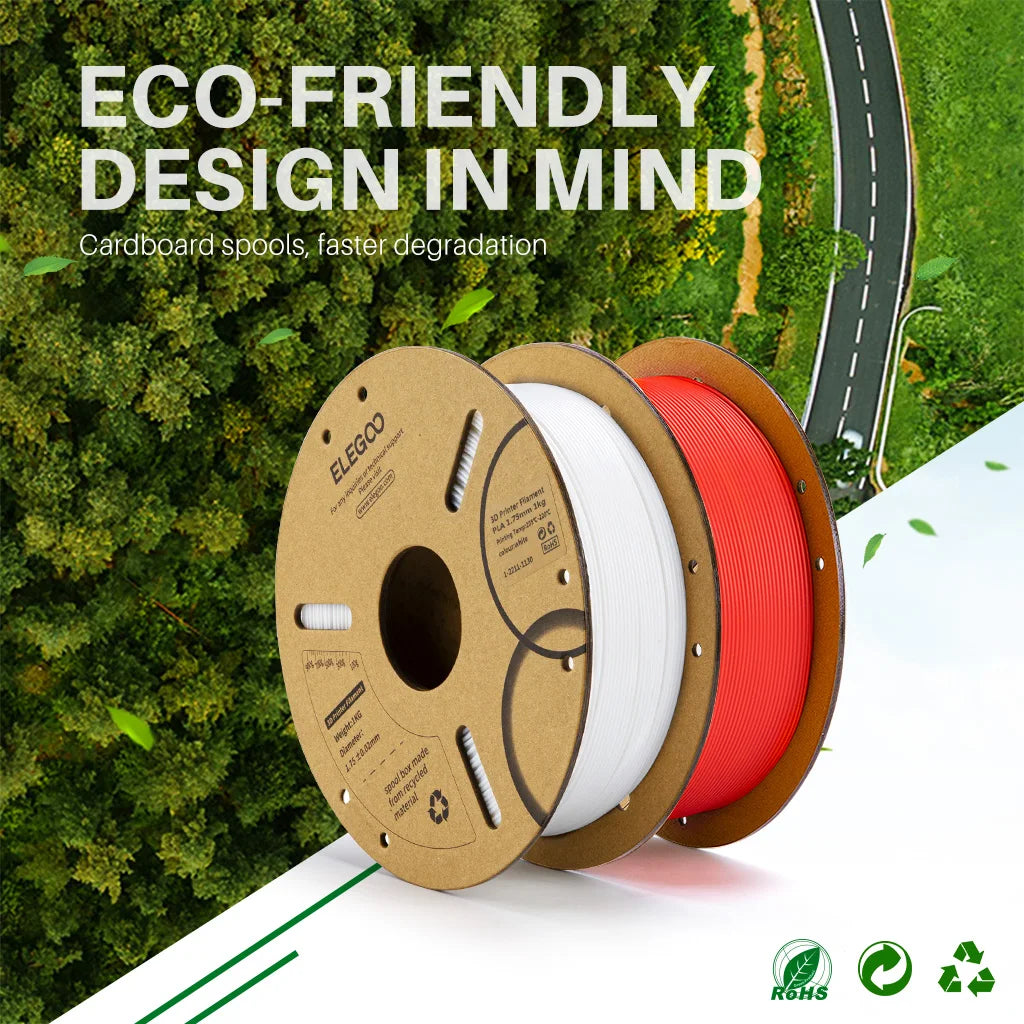 ELEGOO 10kg 1.75mm PLA Filament Set 10kg Black 3D Printing Materials Dimensional Accuracy +/- 0.02 mm Fits Most FDM 3D Printer