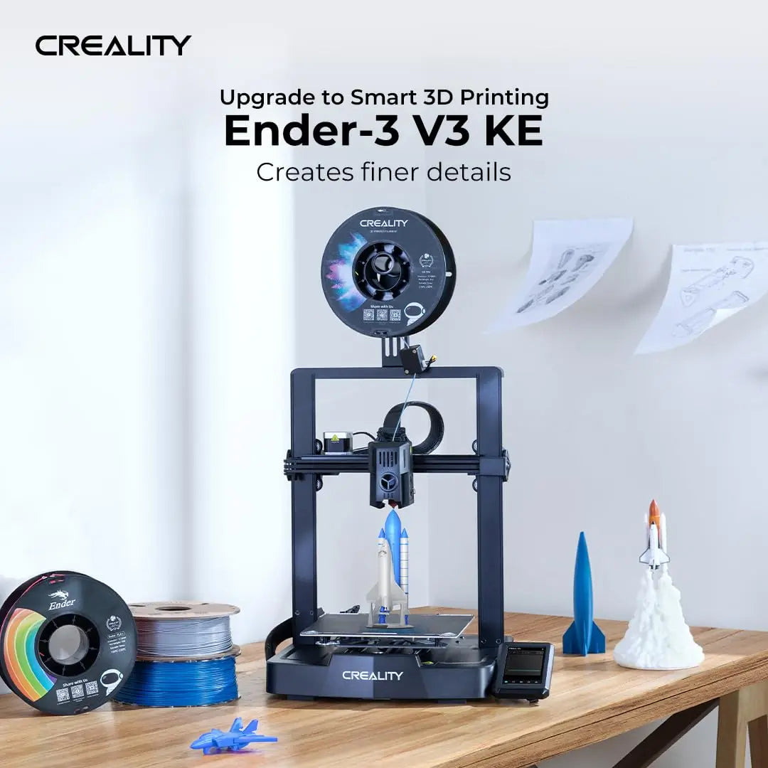 Creality Ender-3 V3 KE 500mm/s Fast Printing Speed Self-test with One Tap X-Axis Linear Rail Double Fans 3D Printer Ender-3V3 KE