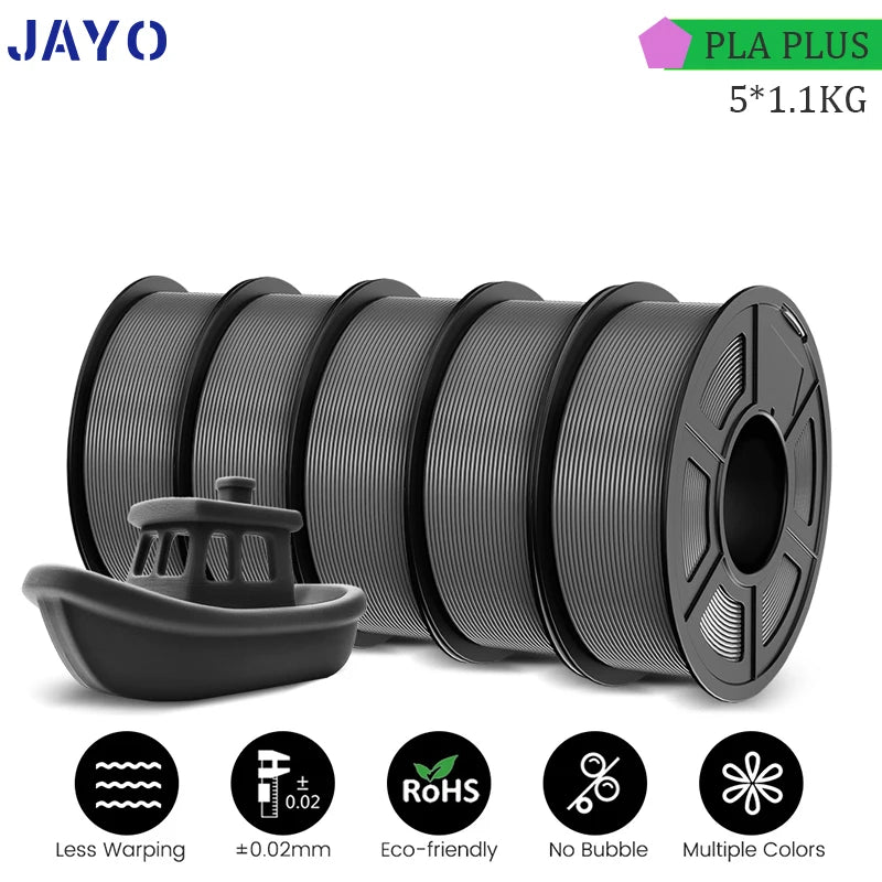 JAYO PLA PLUS 5Rolls 5.5KG 3D Filament 1.75mm  Colorful Printer Filaments For FDM 3D Printer Materials DIY Gift Good Toughness
