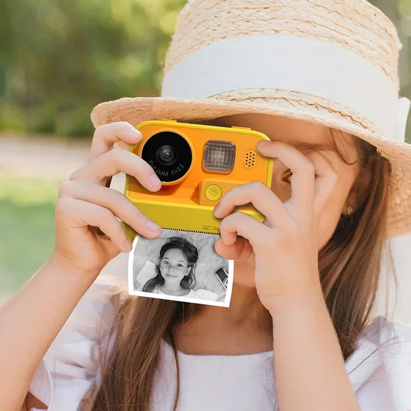 Child Cartoon Instant Camera Print Camera HD 1080P Video Photo Digital Camera with Thermal Print Paper for Kid