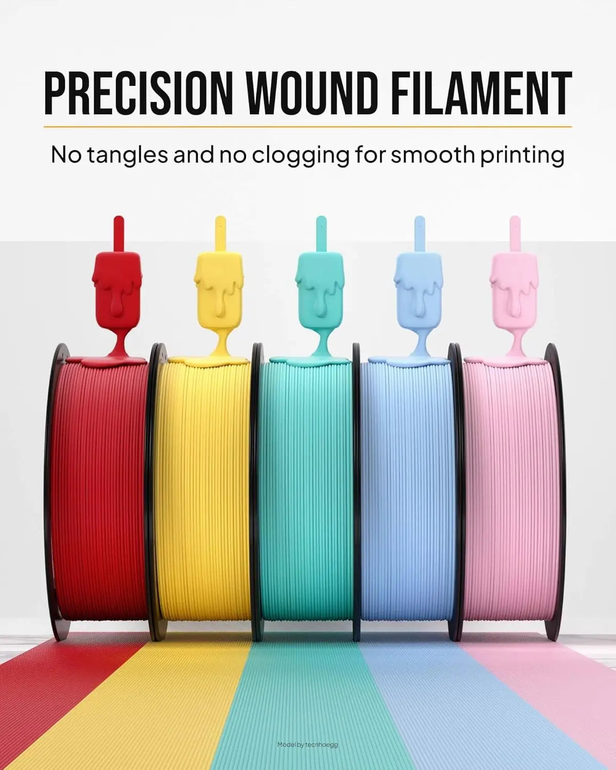 Matte PLA Filament 1.75mm Bundle 4KG, High Precision for FDM Printers in Black/White/Ruby Red/Navy Blue