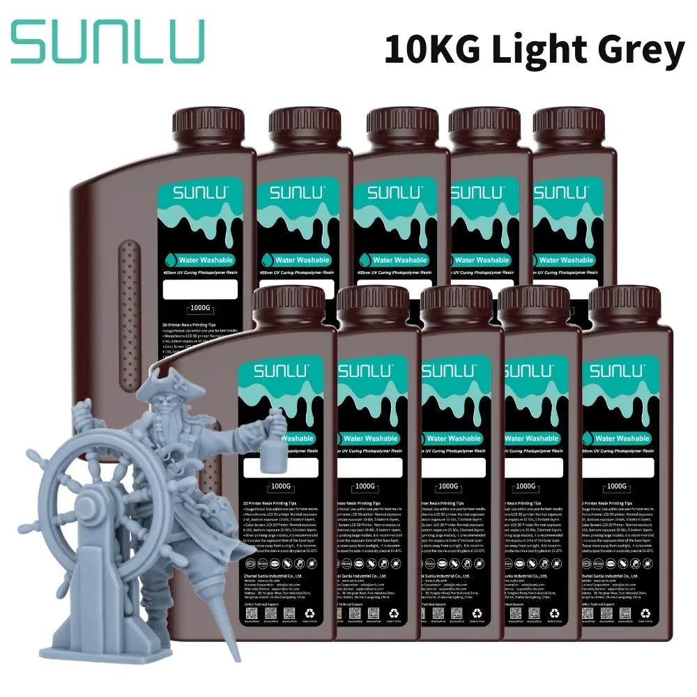 SUNLU UV Water Washable Resin 3D Printer 405nm10KG Low Odor and Low Shrinkage for LCD 3D Printer