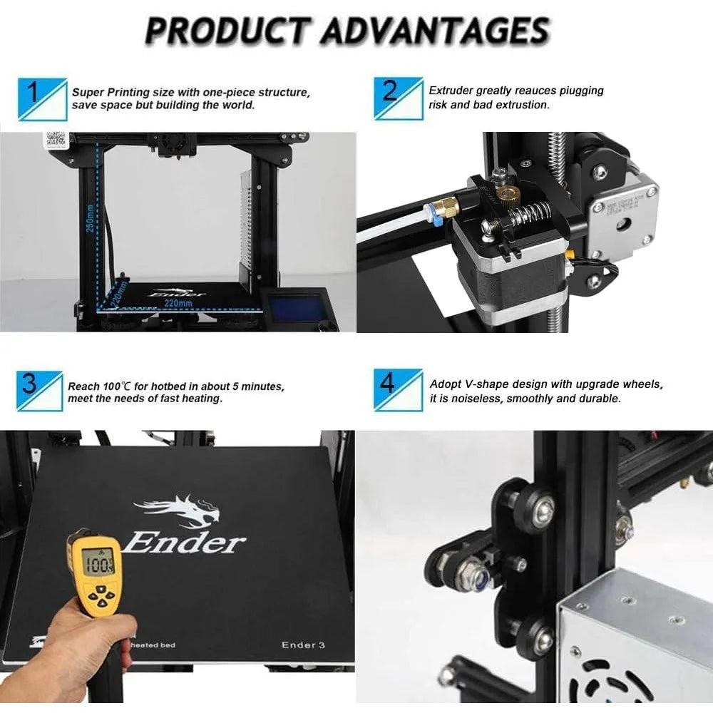 3 3D Printer Fully Open Source with Resume Printing Function DIY 3D Printers Printing Size 8.66x8.66x9.84 inch