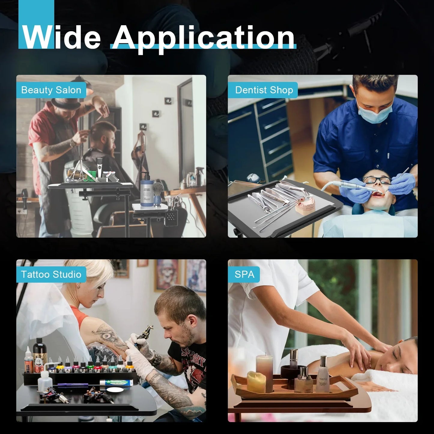 Workstation Tray Shop Adjustable Furniture Collapsible Equipment Portable Desk Workbench Tattoo