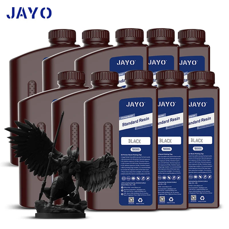 JAYO 3D Resin Water Washab/ABS-Like/Plant Based/Standard 10KG UV Photopolymer Resin Liquid 405nm For LCD 3D Printer Materials