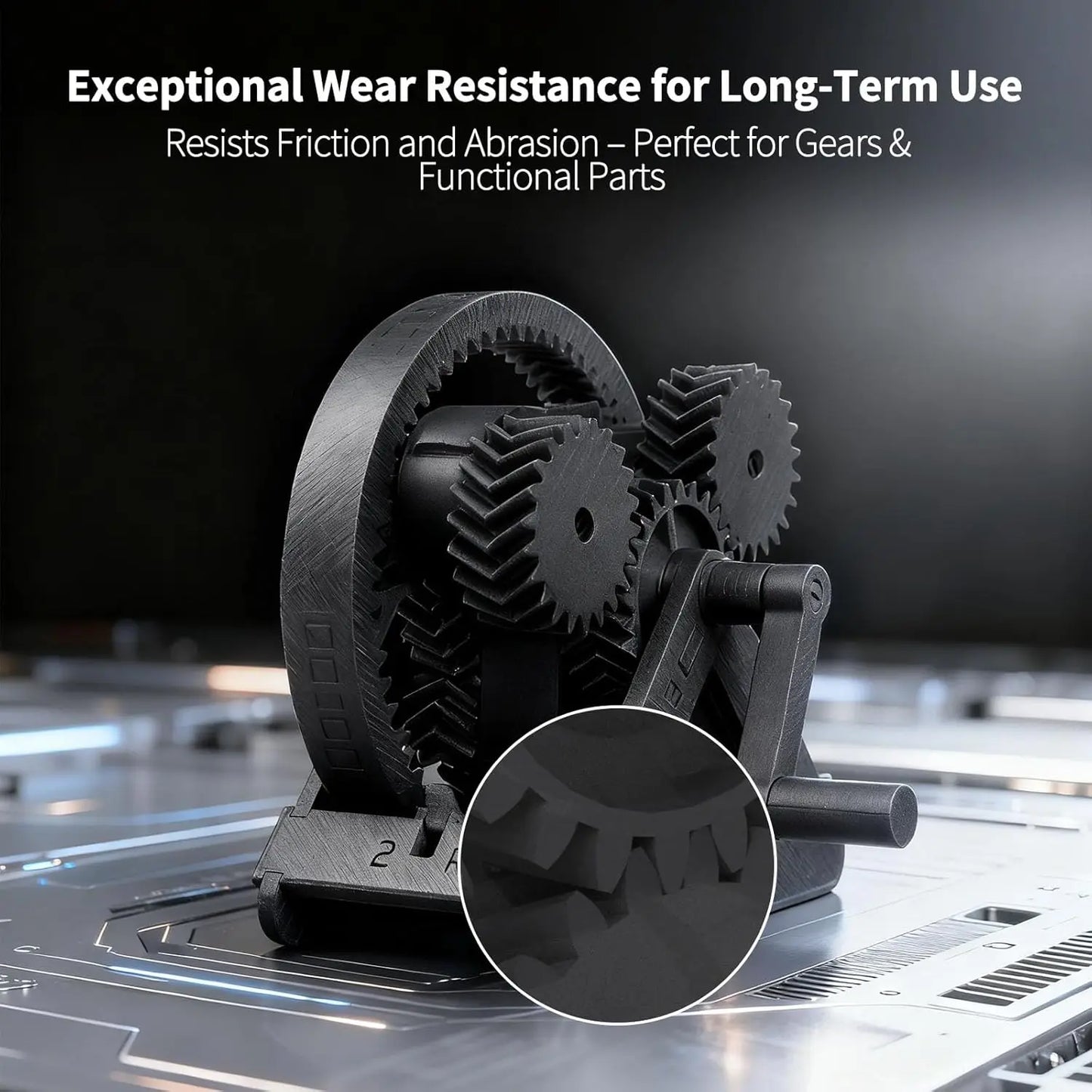 Carbon Fiber Polycarbonate 3D Printer Filament 1.75mm Matte Black 1KG, High Strength & Heat Resistant for Industrial Parts