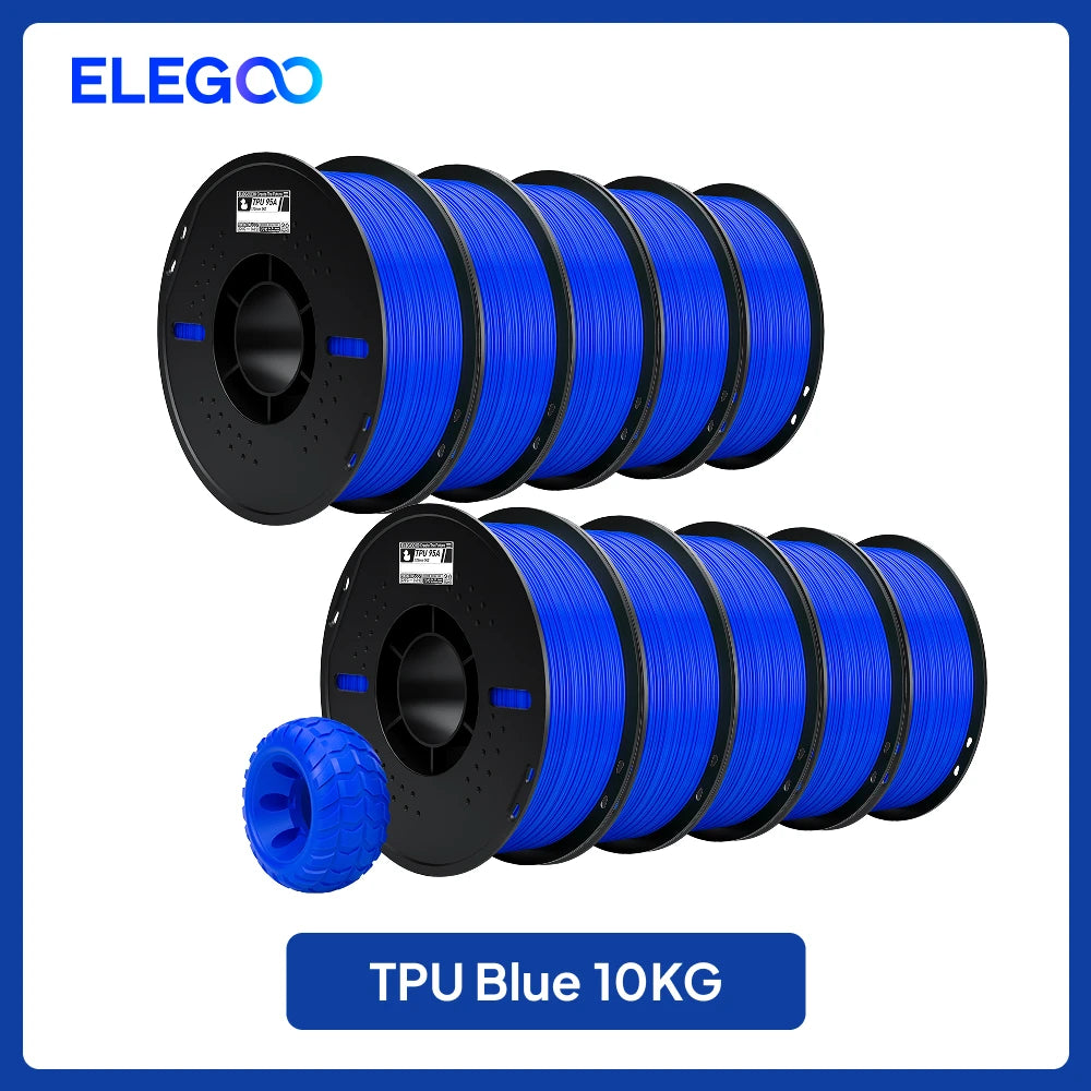 ELEGOO TPU 3D Printer Filament 1.75mm 1kg,95A Shore Hardness Flexible TPU Filament with High Resilience and Elasticity