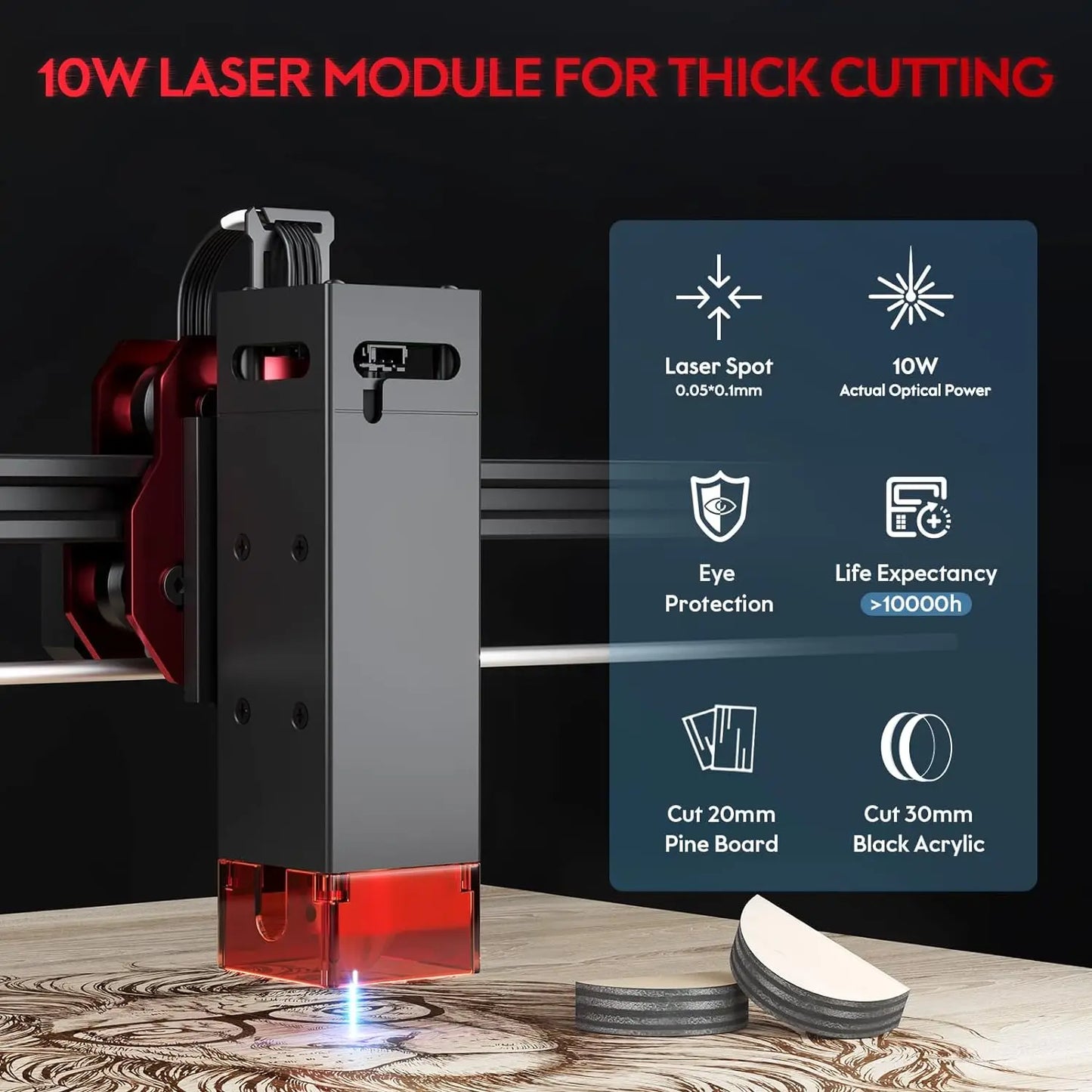 New AlgoLaser DIY Kit 10W Wireless App Control Laser Engraver Cutter Wood Cutting Metal Engraving Machine 85x40CM Air Assisted