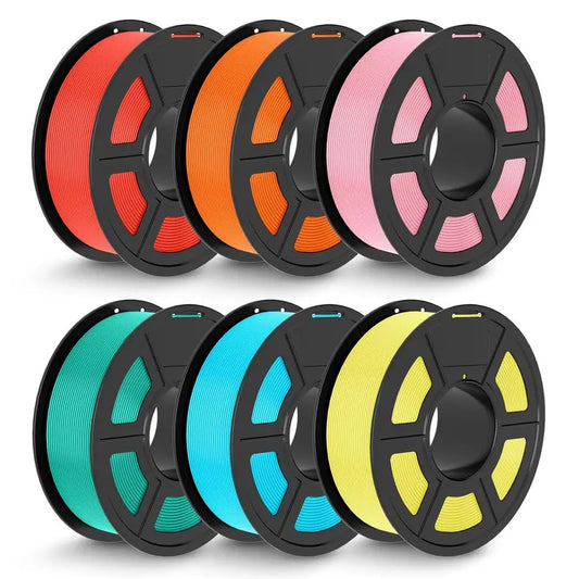 PLA 3D Printer Filament Bundle 1KG x 6PackMint GreenLemon YellowSakura PinkSunny OrangeCherry RedSky Blue
