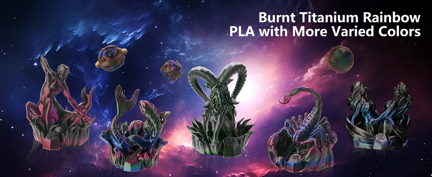 ERYONE 1/5KG Burnt Color Rainbow PLA Filament 3D Print 1.75mm +/-0.03mm, Multicolor Available,1kg/spool