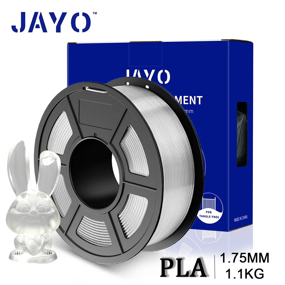 JAYO 3D PETG/PLA/PLA PLUS Printer Transparante Filament 1.75mm Transparency Series & No Bubble non-toxic 3D Printing Materials
