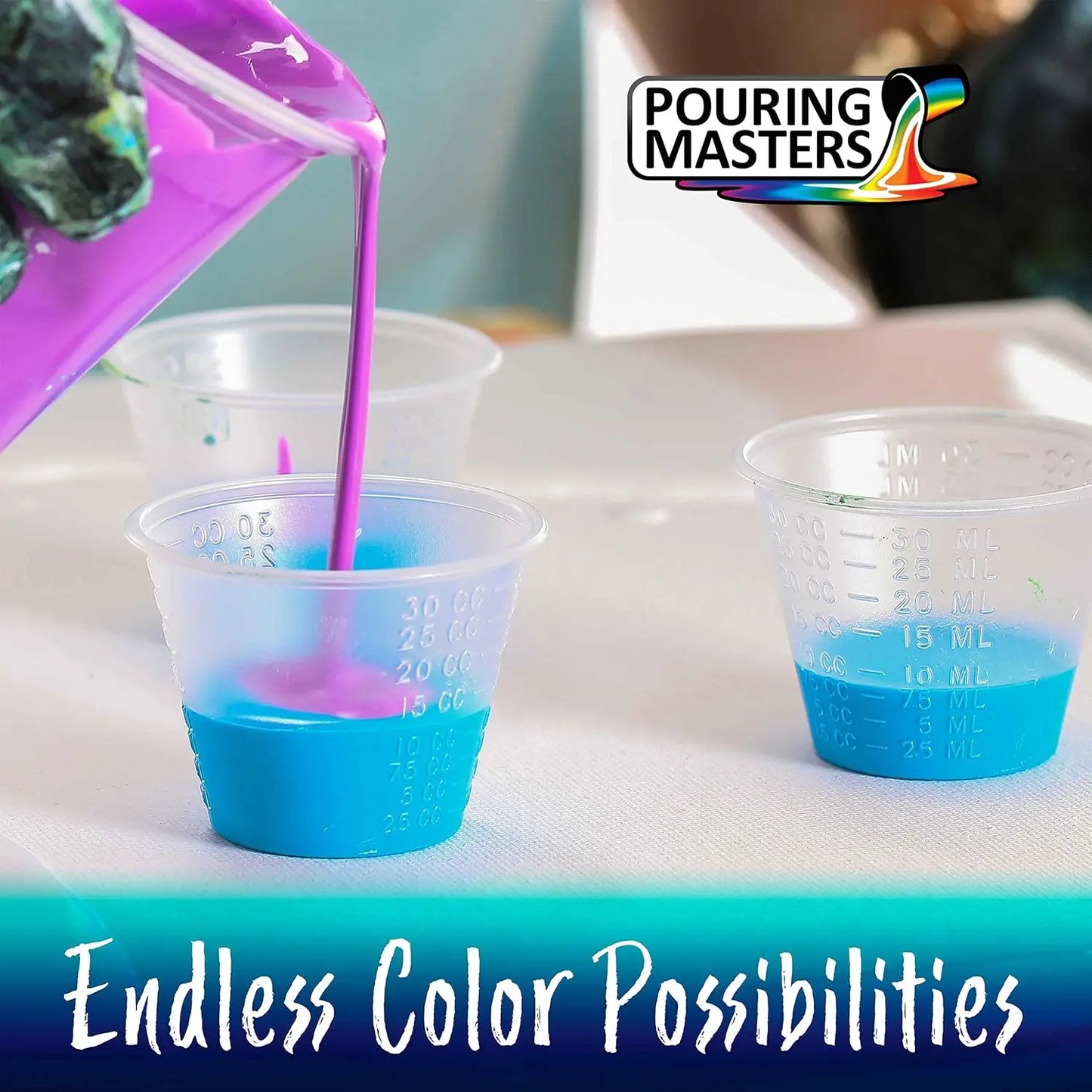 Pouring Masters 84-Color Ready To Pour Acrylic Pouring Paint Set With Silicone Oil & Gloss Medium - Premium Pre-Mixed High Flow