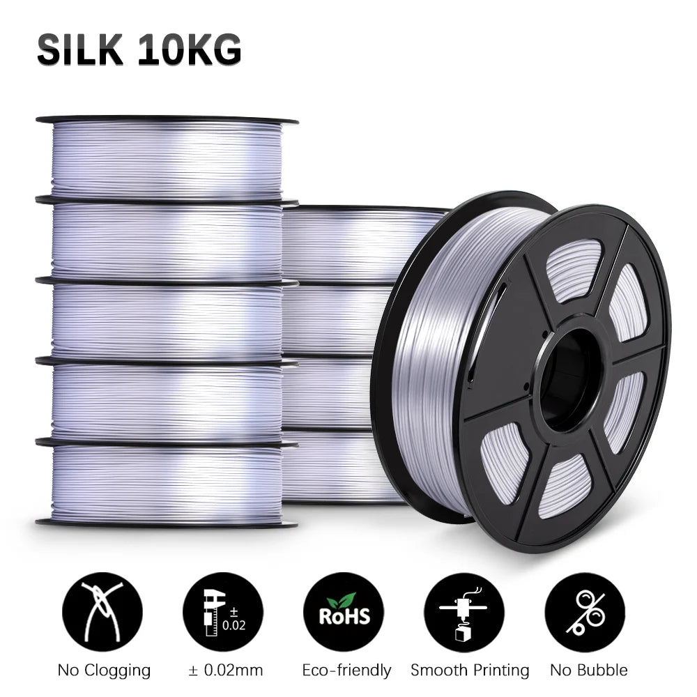 JAYO 3D Printer part PETG/PLA Meta/PLA/SILK/PLA PLUS/TPU Filament 1.75mm for 10Rolls FDM 100% No Bubbel craft part DIY Materials