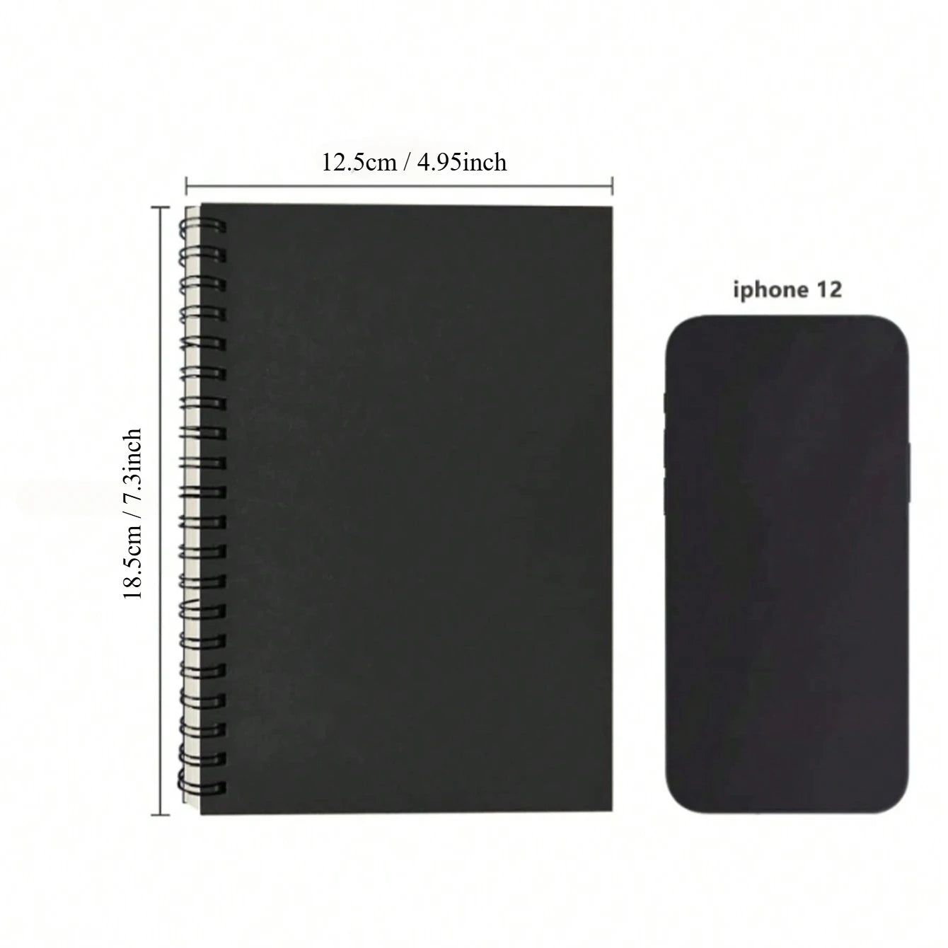 2 Packs Blank Spiral Notebook, Soft Cover, Sketch Book, 100 Pages / 50 Sheets, 7.5 Inch X 5.1 Inch, 100 GSM