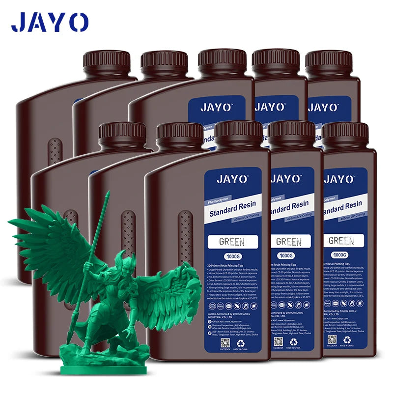 JAYO 3D Resin Water Washab/ABS-Like/Plant Based/Standard 10KG UV Photopolymer Resin Liquid 405nm For LCD 3D Printer Materials