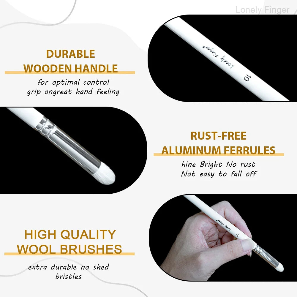 Miniature Paint Brushes Drybrush Set, Detail Paint Brushes for Acrylics, Watercolor, Figurines Model, Face Painting,