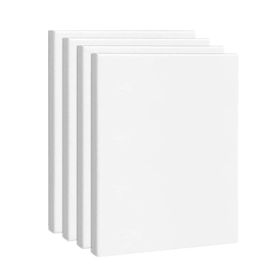 4pcs Stretched Canvas, 8 x 10 Inches ( 20 x 25 cm) Square Blank Canvases, 100% Cotton Canvases for Painting
