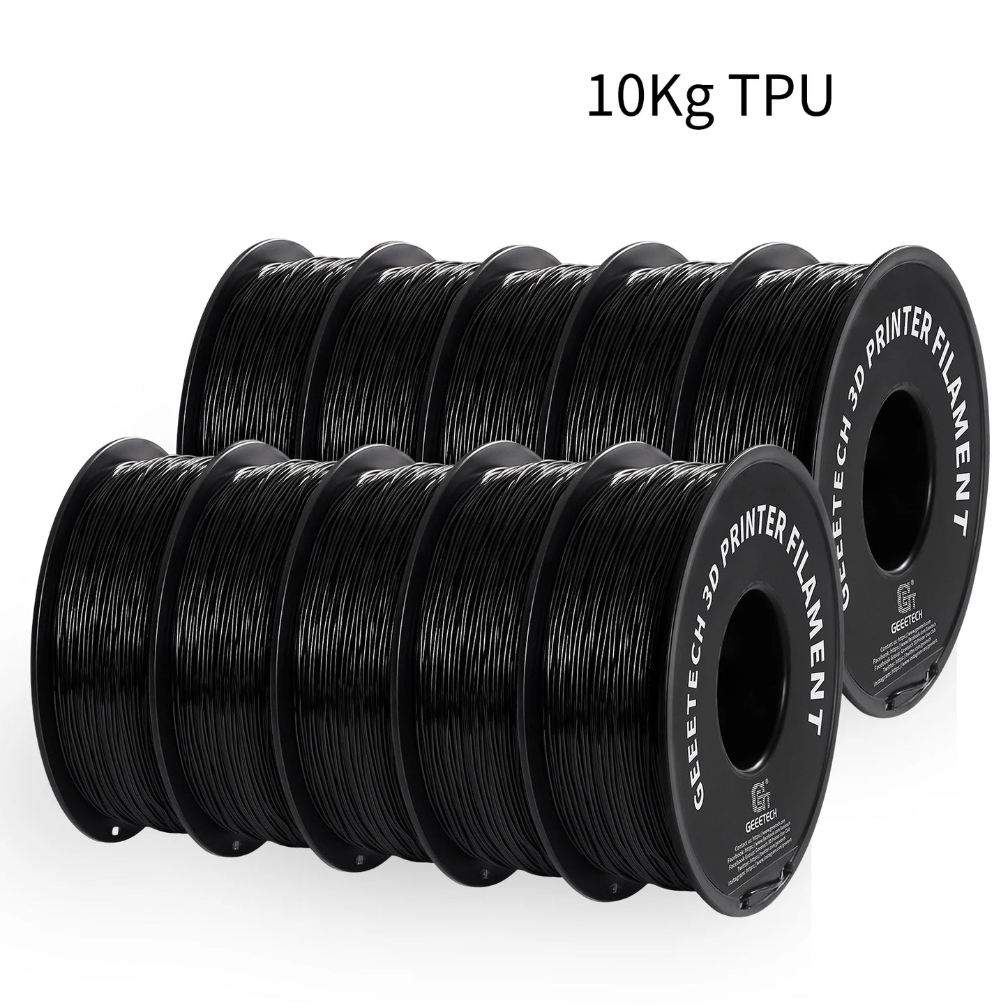 GEEETECH 10Kg In One Box Matte/PETG/Silk PLA/TPU/ABS 3D PLA Filament 1.75mm Spool Wire For 3D Printer Material,Safety