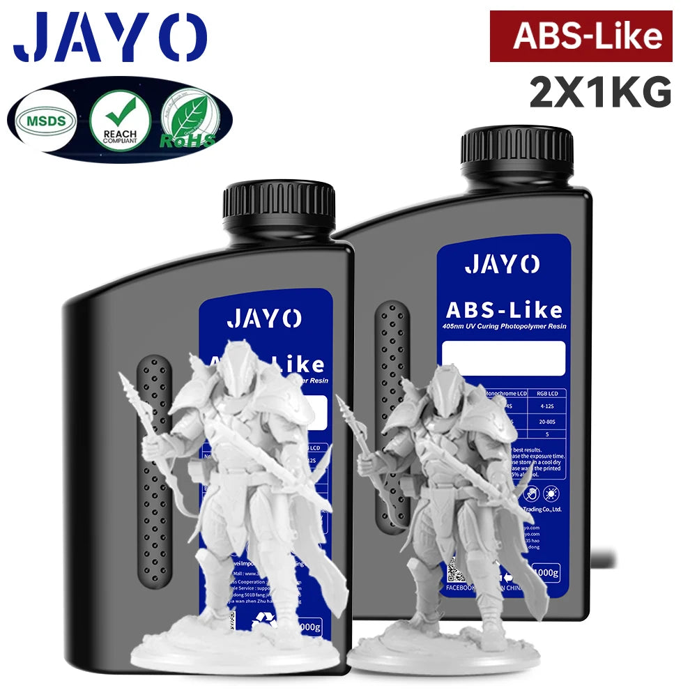 JAYO Standard /ABS-Like/ Water Wash 3D Printer UV Resin 405nm 2 Bottles For LCD 3D Printer Material For Printing Easy to Print