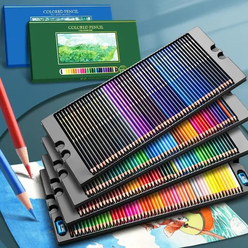 48/72/120/150/200 Professional Oil Color Pencil Set Soft Wood Watercolor Crayon De Couleur Drawing Pencils Art Supplies