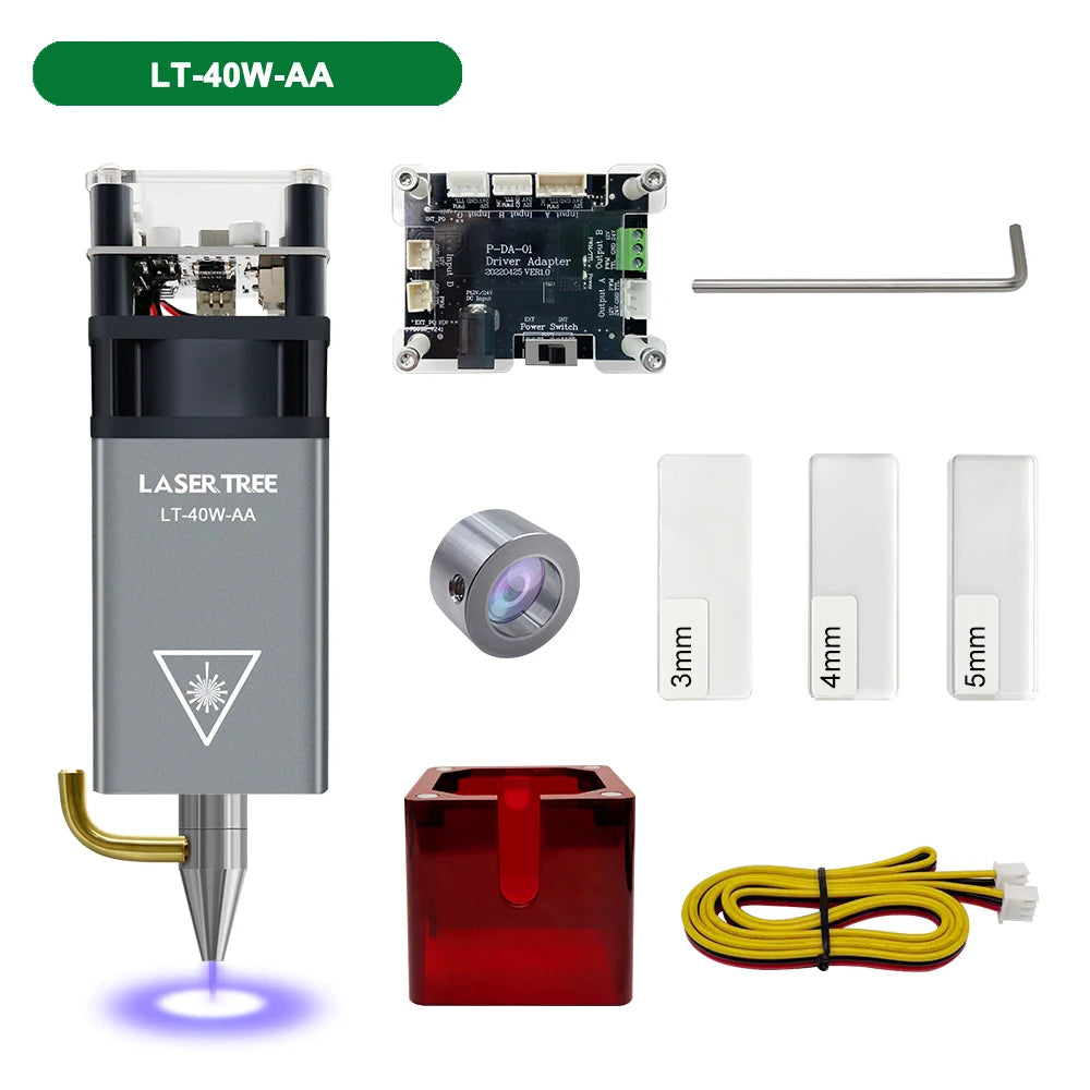 LASER TREE 20W Laser Module Air Assist 10W 5W Laser Head for Laser Engraving Cutting Machine 450nm Blue Light Wood Marking Tool