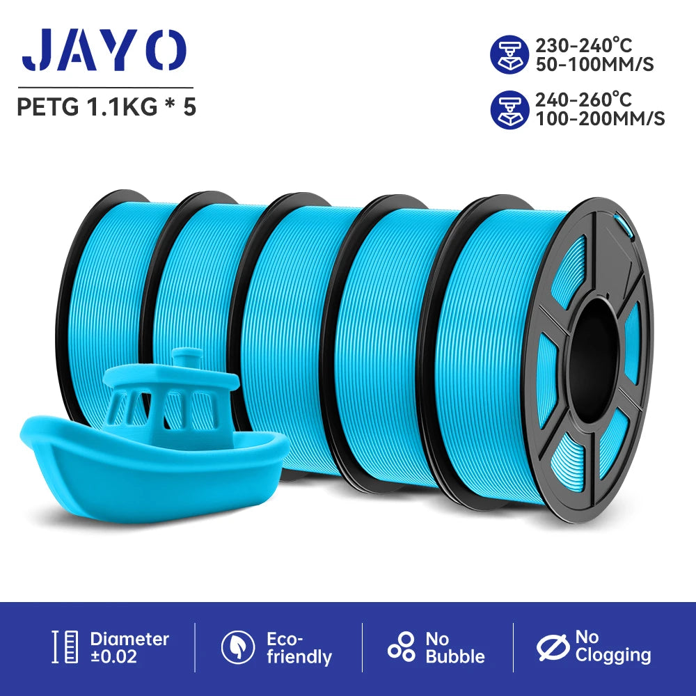 JAYO PETG 3D Printer Filament petg jayo filament  no bubbles no drawing smooth multiple colors 3d printer accessories 1.1kg/roll