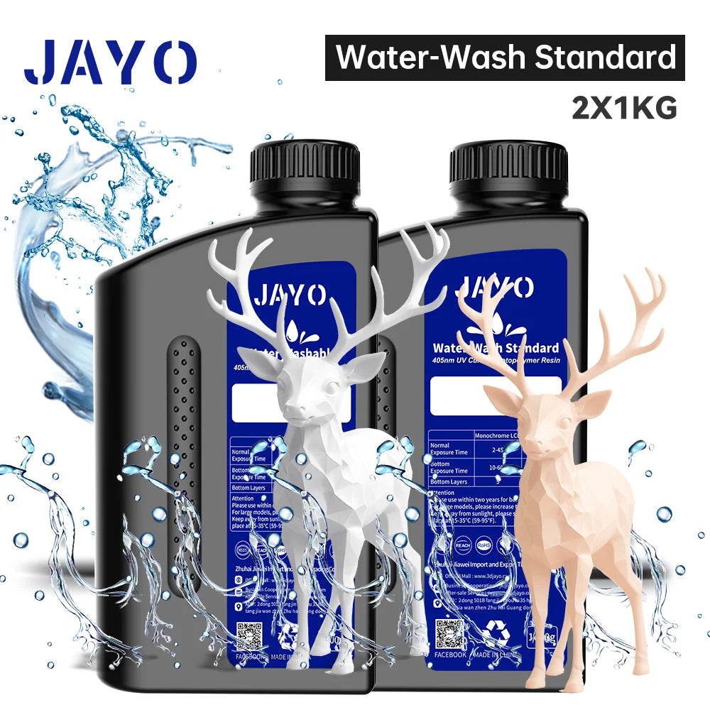 JAYO Standard /ABS-Like/ Water Wash 3D Printer UV Resin 405nm 2 Bottles For LCD 3D Printer Material For Printing Easy to Print