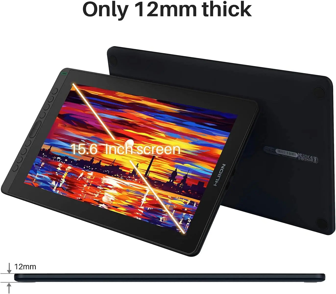 HUION KAMVAS 16 2021 Graphics Drawing Tablet with Screen Full-Laminated 15.6 Inch Pen Display Battery-Free Stylus for Mac Linux